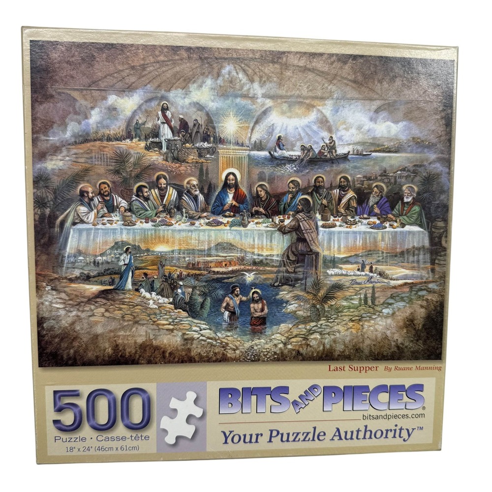 Bits and Pieces Last Supper 500 Pcs Puzzle Ruane Manning Religious Art UNCOUNTED